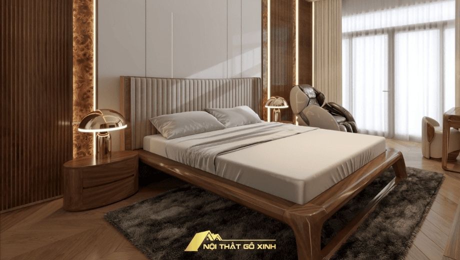 Phòng ngủ nội thất óc chó