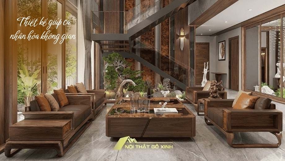 Thiết kế nội thất gỗ óc chó 