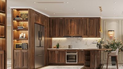 3 loại tủ bếp gỗ óc chó