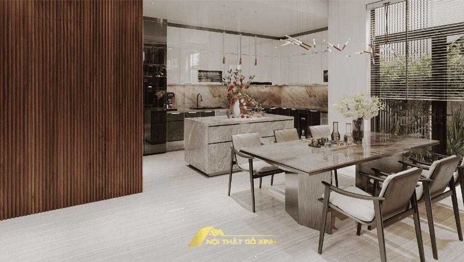 Bố trí nội thất gỗ óc chó