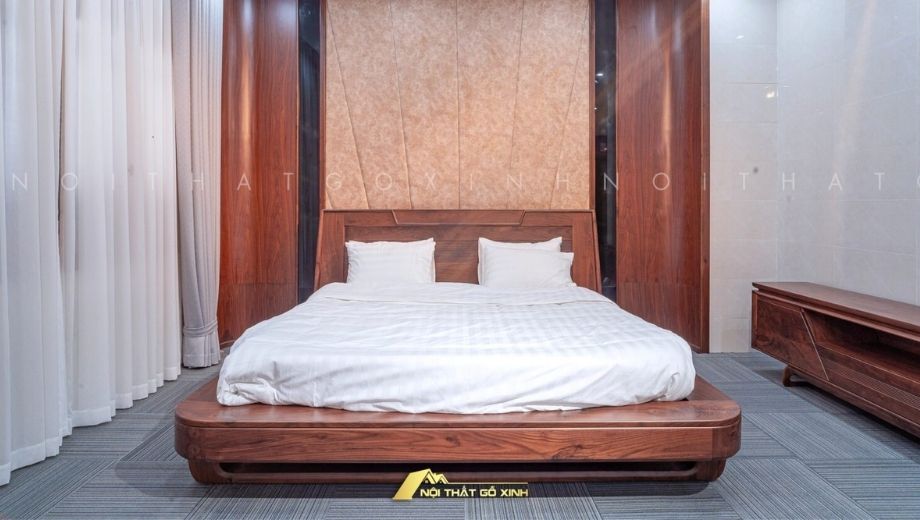 Giường ngủ gỗ óc chó Ladus
