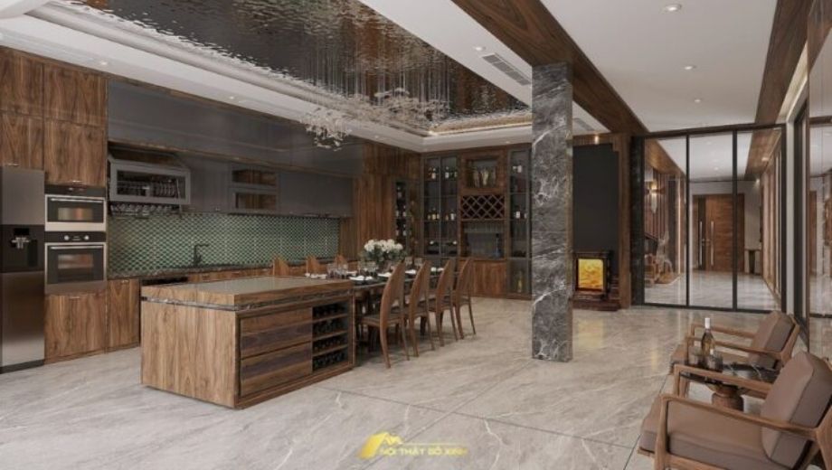 Phòng bếp gỗ óc chó Phòng bếp gỗ óc chó 