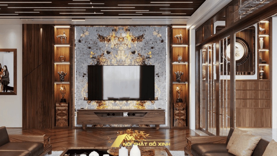 Chung cư với phong cách cổ điển gỗ óc chó 
