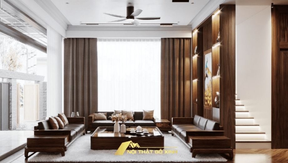 Phong cách gỗ óc chó tối giản 