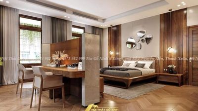 Mẫu chung cư gỗ óc chó cao cấp
