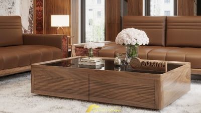 Báo giá chi phí thiết kế phòng khách gỗ óc chó mới nhất 2025