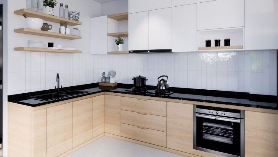Tủ bếp gỗ công nghiệp