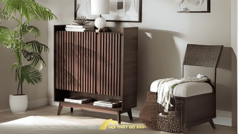 Tủ giày gỗ óc chó Osly