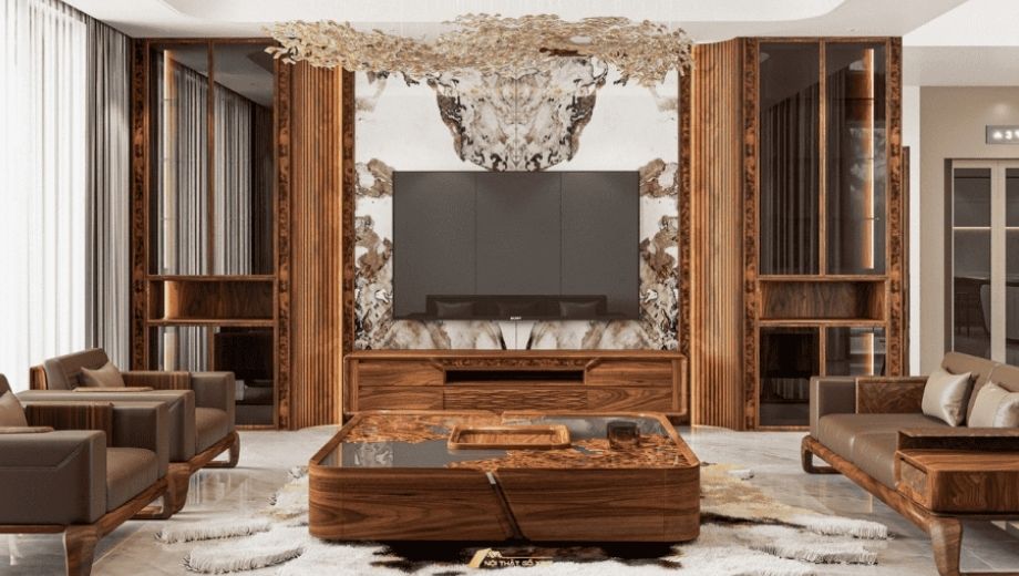 Gỗ óc chó thể hiện gu thẩm mỹ sang trọng và tinh tế 
