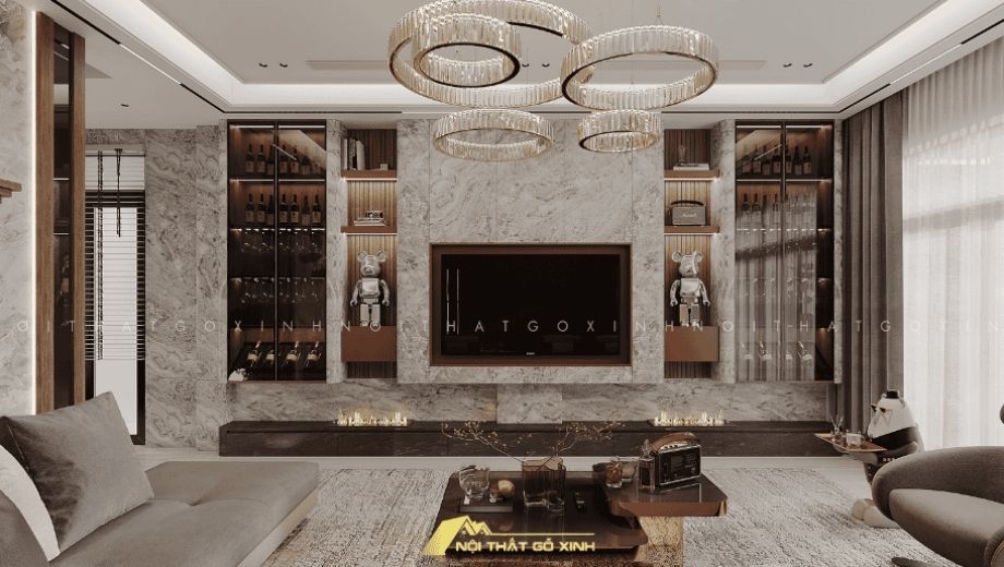 Kệ tivi gỗ óc chó -nâng tầm không gian sống 