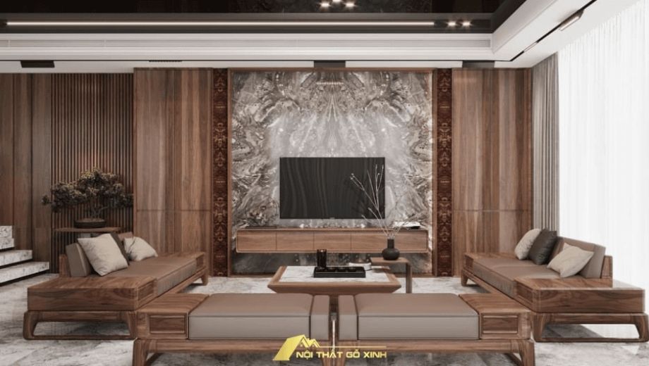 Kệ tivi và bàn trà cùng tôn màu 