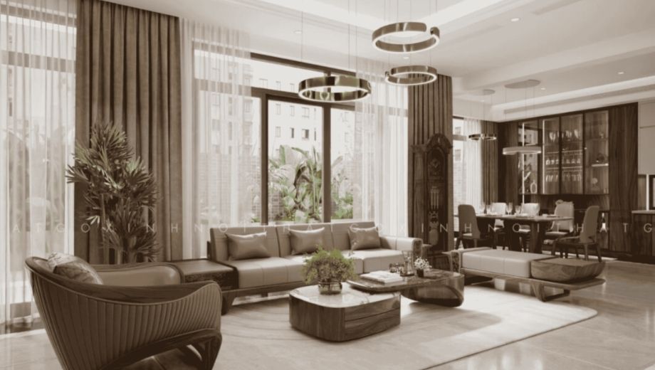 Sofa gỗ sóc chó kết hợp đệm sofa trắng, phong thủy sẽ mạnh mẽ hơn 