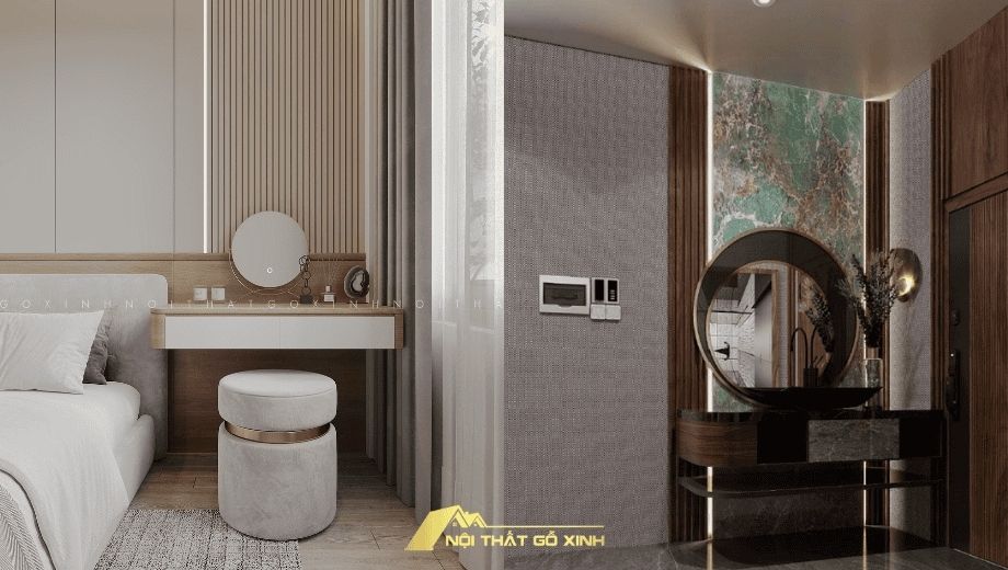 Bàn kết hợp giữa gương và đèn led 