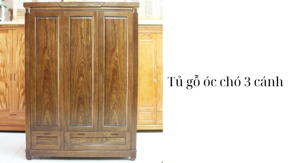 Tủ gỗ óc chó 3 cánh 