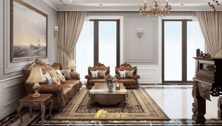 Ánh sáng yếu tố kích hoạt năng lượng nội thất gỗ óc chó 