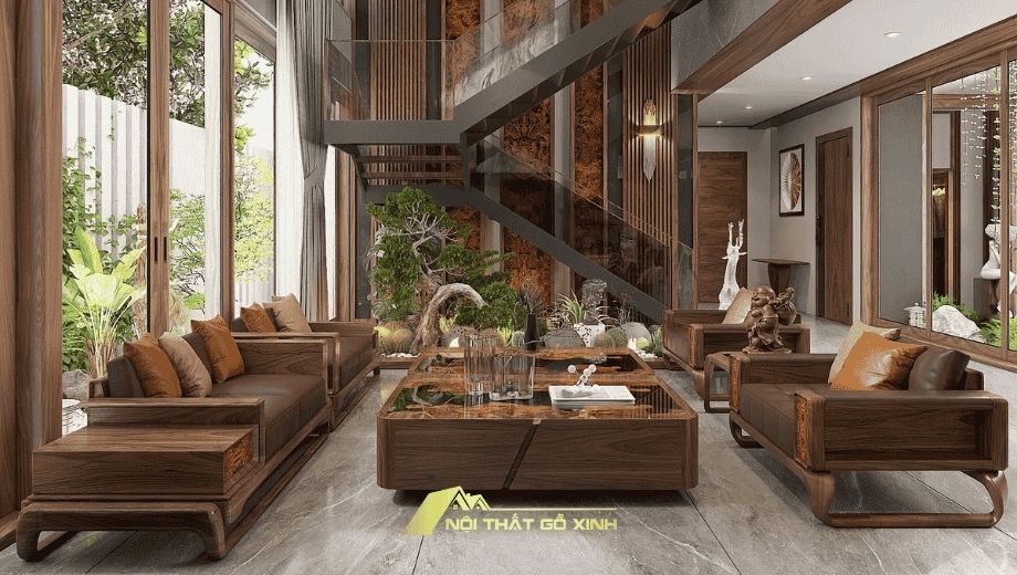 Bàn ghế gỗ phong cách Bắc Mỹ