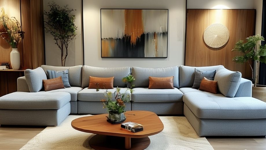 Bố trí sofa đặt sát tường