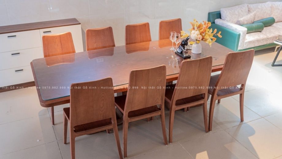 kích thước bàn hình chữ nhật cho 8 người