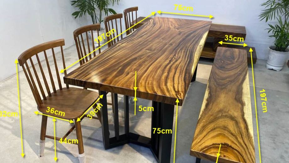 Kích thước tiêu chuẩn bàn hình chữ nhật