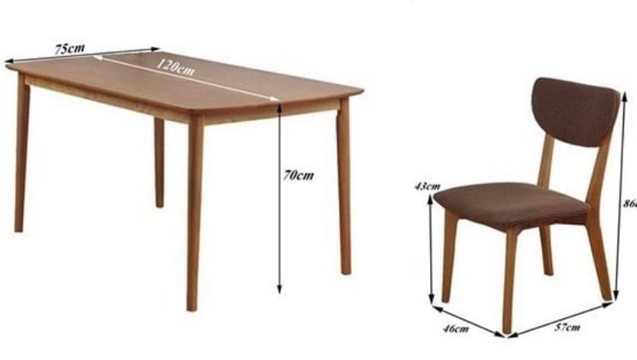 kích thước trung bình bàn ghế đơn