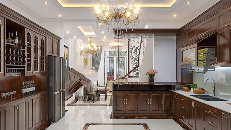 Phòng bếp tân cổ điển tối giản