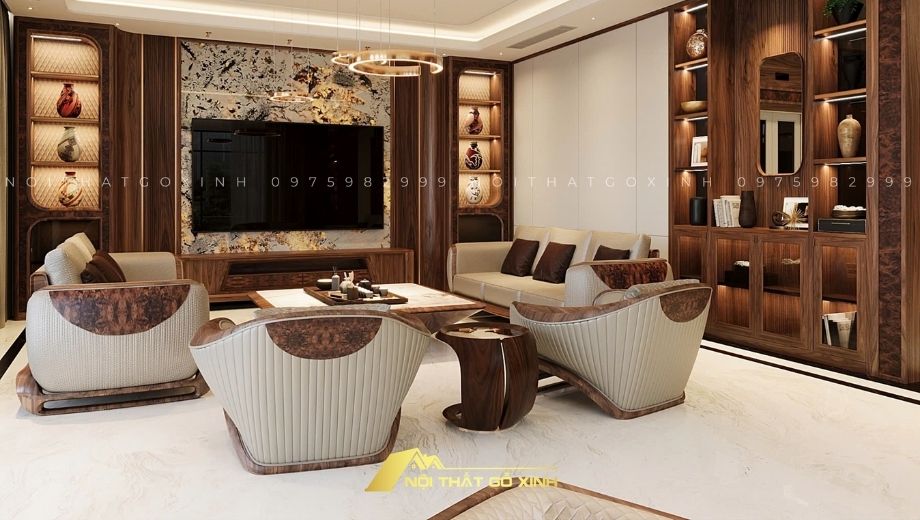 Phòng khách hiện đại sang trọng 
