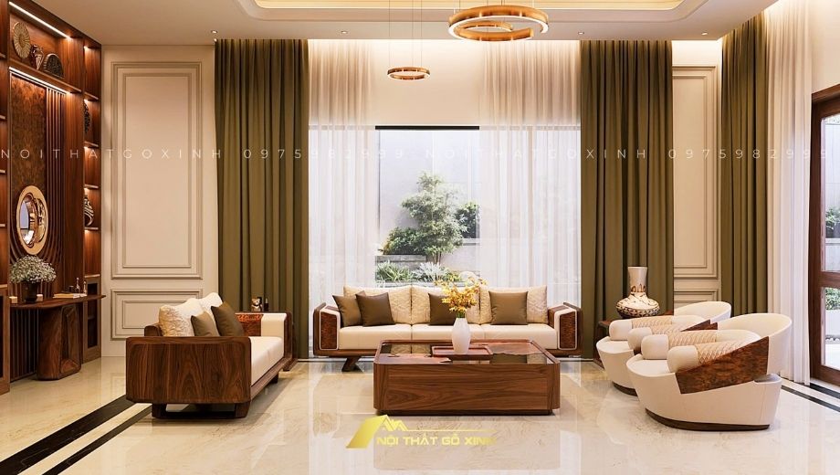 Phòng khách sang trọng hiện đại 