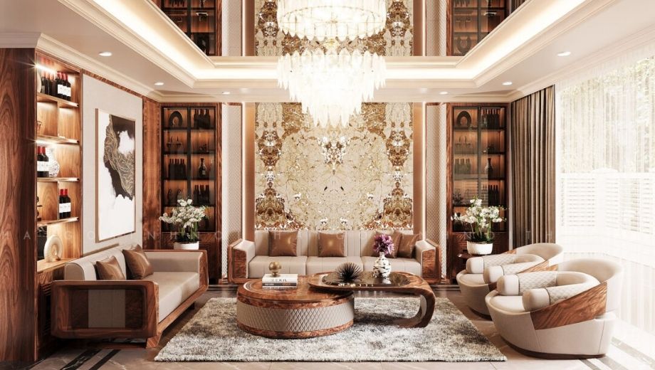 Phòng khách thiết kế sang trọng hiện đại