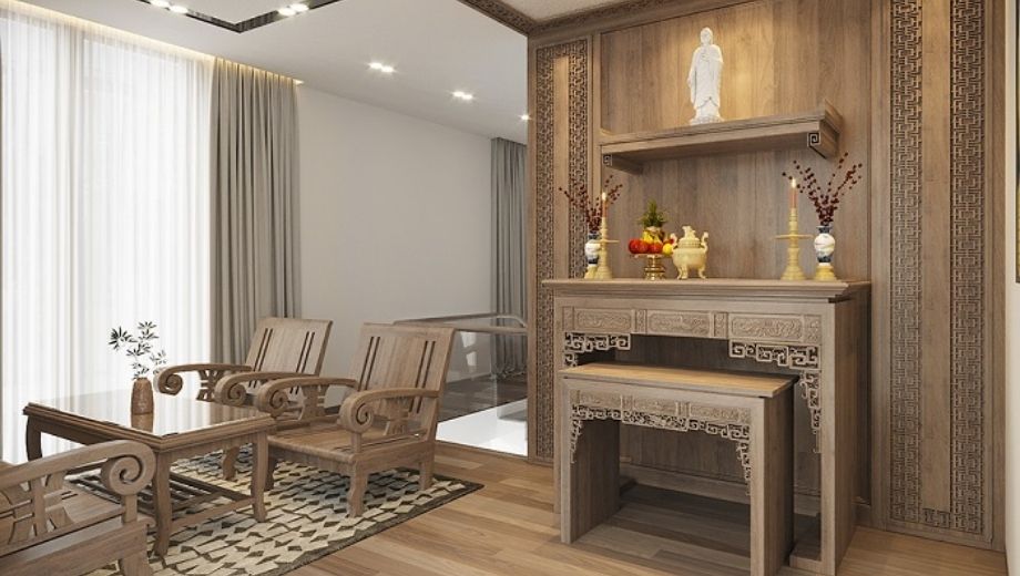 Sắp xếp hợp lý sofa và bàn thờ theo phong thủy