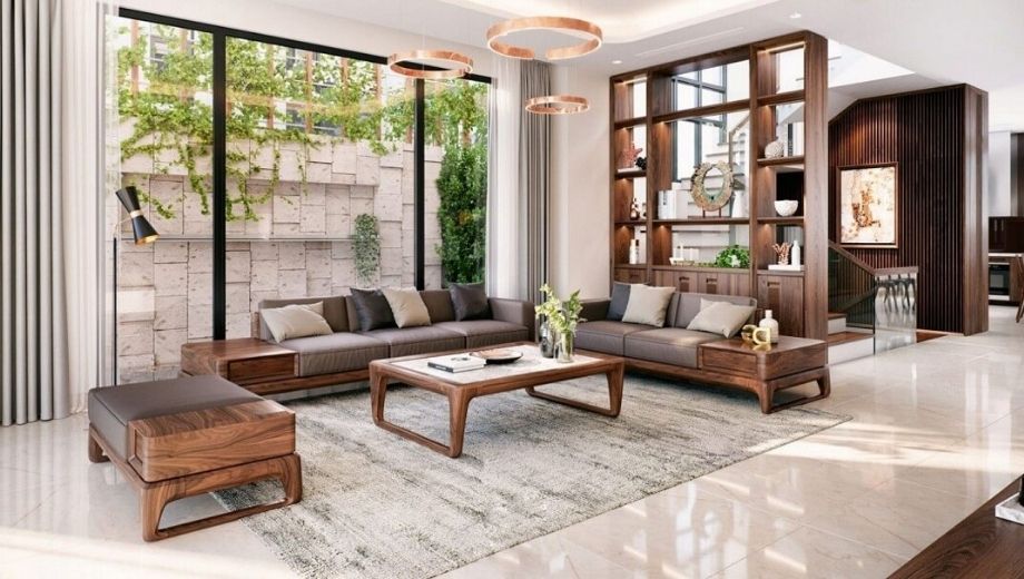 Sofa kết hợp bố trí vách ngăn