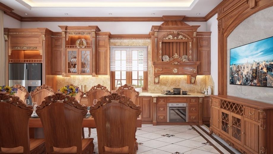 Thiết kế phòng bếp phong cách tân cổ điển