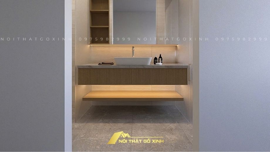 Tủ Lavabo gỗ óc chó 