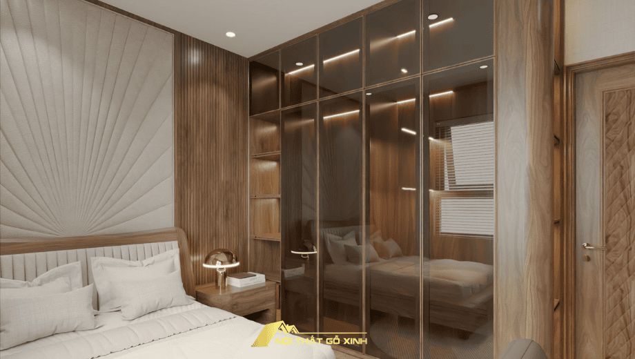 Tủ quần áo gỗ óc chó thiết kế cao cấp