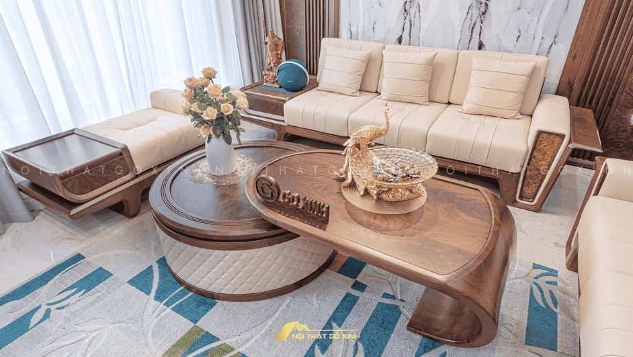 Nội thất gỗ óc chó đẹp hiện đại cho người mệnh Thủy