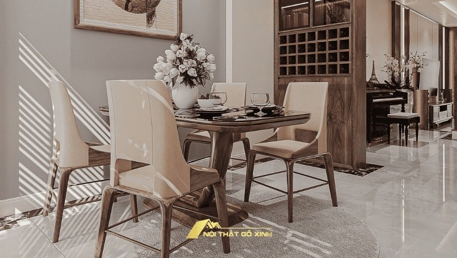 Phòng bếp gỗ óc chó