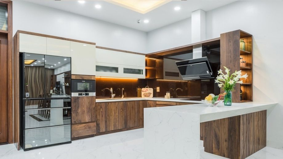 Bếp và phòng ăn nội thất gỗ óc chó