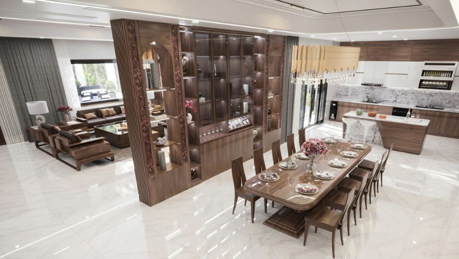 Các không gian sử dụng nội thất gỗ óc chó tiêu biểu